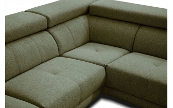 Ecksofa rechts mit verstellbaren Kopfstützen 5-Sitzer MORELLO