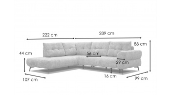 Ecksofa links 5-Sitzer SALVINI