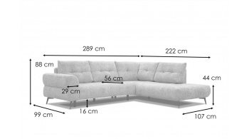 Ecksofa rechts 5-Sitzer SALVINI