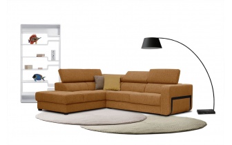 Ecksofa links mit verstellbaren Kopfstützen 5-Sitzer BERGO