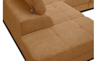 Ecksofa links mit verstellbaren Kopfstützen 5-Sitzer BERGO