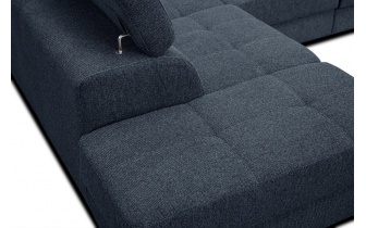 Ecksofa links mit verstellbaren Kopfstützen 5-Sitzer BERGO