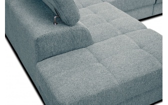 Ecksofa links mit verstellbaren Kopfstützen 5-Sitzer BERGO