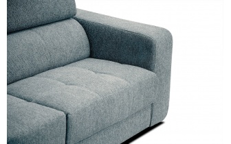 Ecksofa links mit verstellbaren Kopfstützen 5-Sitzer BERGO