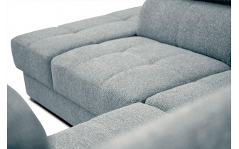 Ecksofa links mit verstellbaren Kopfstützen 5-Sitzer BERGO