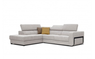 Ecksofa links mit verstellbaren Kopfstützen 5-Sitzer BERGO