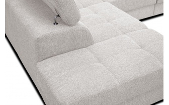 Ecksofa links mit verstellbaren Kopfstützen 5-Sitzer BERGO