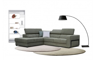 Ecksofa links mit verstellbaren Kopfstützen 5-Sitzer BERGO