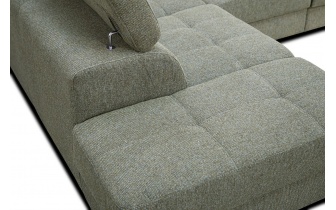 Ecksofa links mit verstellbaren Kopfstützen 5-Sitzer BERGO