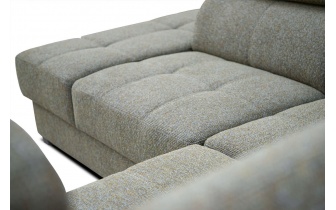 Ecksofa links mit verstellbaren Kopfstützen 5-Sitzer BERGO