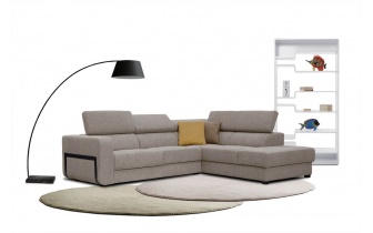 Ecksofa rechts mit verstellbaren Kopfstützen 5-Sitzer BERGO