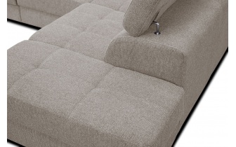 Ecksofa rechts mit verstellbaren Kopfstützen 5-Sitzer BERGO