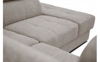 Ecksofa rechts mit verstellbaren Kopfstützen 5-Sitzer BERGO