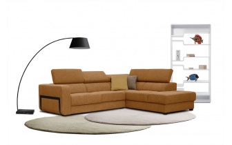 Ecksofa rechts mit verstellbaren Kopfstützen 5-Sitzer BERGO