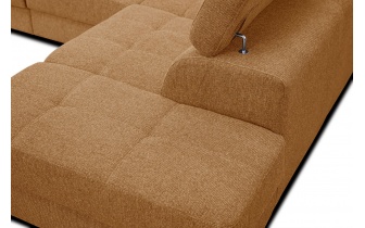 Ecksofa rechts mit verstellbaren Kopfstützen 5-Sitzer BERGO