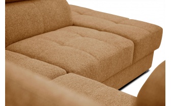 Ecksofa rechts mit verstellbaren Kopfstützen 5-Sitzer BERGO