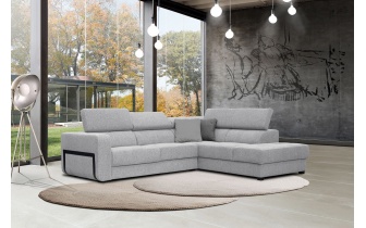 Ecksofa rechts mit verstellbaren Kopfstützen 5-Sitzer BERGO