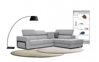 Ecksofa rechts mit verstellbaren Kopfstützen 5-Sitzer BERGO