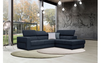 Ecksofa rechts mit verstellbaren Kopfstützen 5-Sitzer BERGO