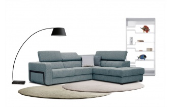 Ecksofa rechts mit verstellbaren Kopfstützen 5-Sitzer BERGO