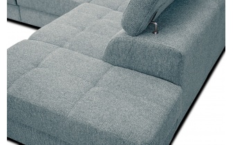 Ecksofa rechts mit verstellbaren Kopfstützen 5-Sitzer BERGO