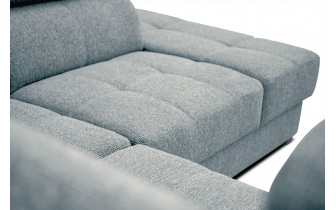 Ecksofa rechts mit verstellbaren Kopfstützen 5-Sitzer BERGO