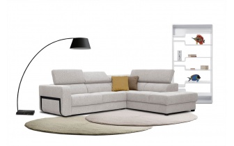 Ecksofa rechts mit verstellbaren Kopfstützen 5-Sitzer BERGO