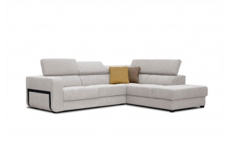 Ecksofa rechts mit verstellbaren Kopfstützen 5-Sitzer BERGO