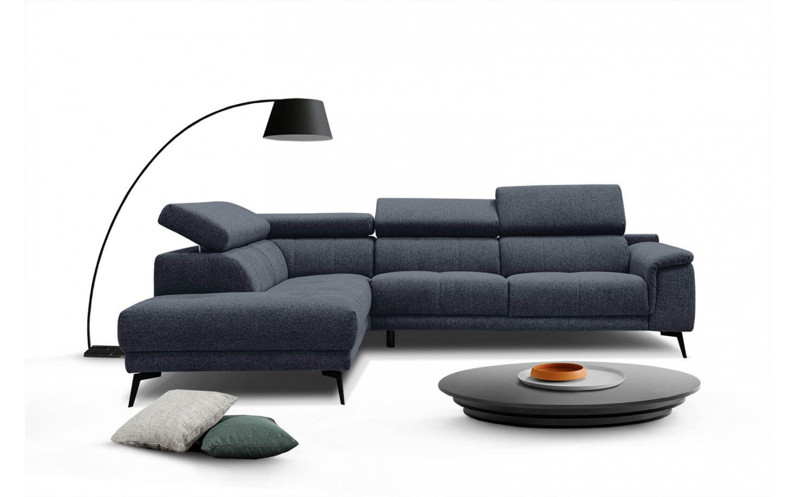 Ecksofa links mit verstellbaren Kopfstützen 5-Sitzer FIERO