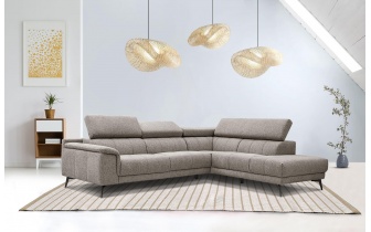 Ecksofa rechts mit verstellbaren Kopfstützen 5-Sitzer FIERO