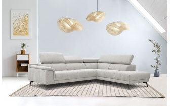 Ecksofa rechts mit verstellbaren Kopfstützen 5-Sitzer FIERO