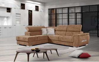 Ecksofa links mit verstellbaren Kopfstützen 5-Sitzer KELTE