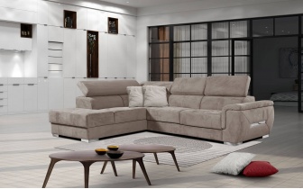 Ecksofa links mit verstellbaren Kopfstützen 5-Sitzer KELTE