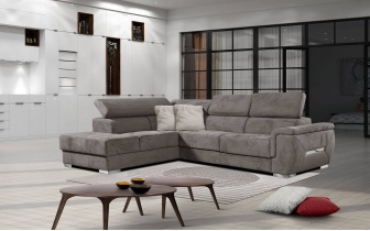 Ecksofa links mit verstellbaren Kopfstützen 5-Sitzer KELTE