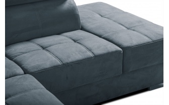 Ecksofa rechts mit verstellbaren Kopfstützen 5-Sitzer KELTE