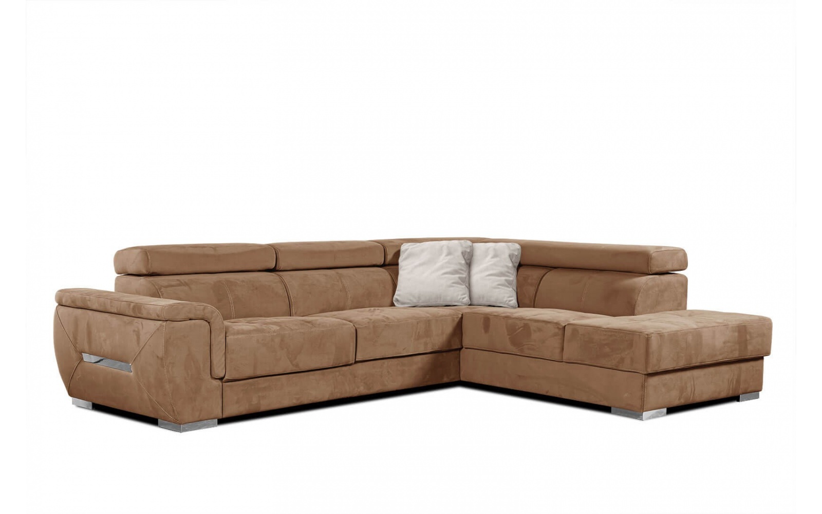 Ecksofa rechts mit verstellbaren Kopfstützen 5-Sitzer KELTE