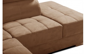 Ecksofa rechts mit verstellbaren Kopfstützen 5-Sitzer KELTE