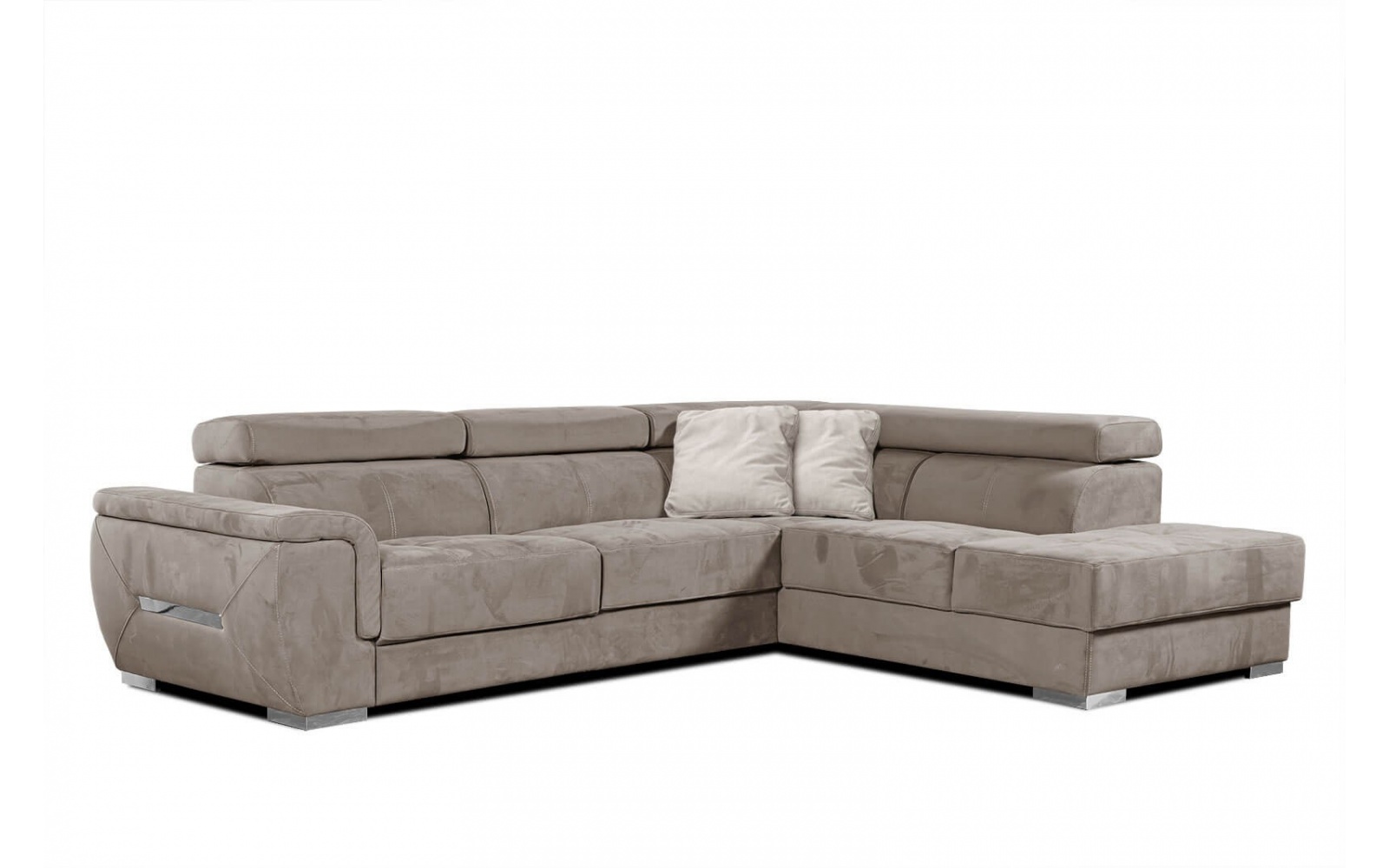 Ecksofa rechts mit verstellbaren Kopfstützen 5-Sitzer KELTE