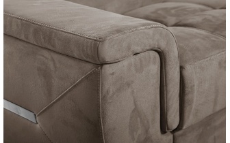 Ecksofa rechts mit verstellbaren Kopfstützen 5-Sitzer KELTE