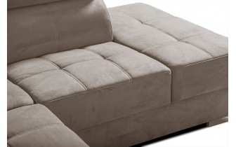 Ecksofa rechts mit verstellbaren Kopfstützen 5-Sitzer KELTE