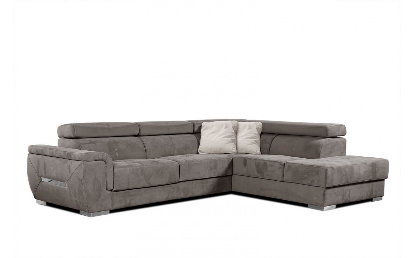 Ecksofa rechts mit verstellbaren Kopfstützen 5-Sitzer KELTE