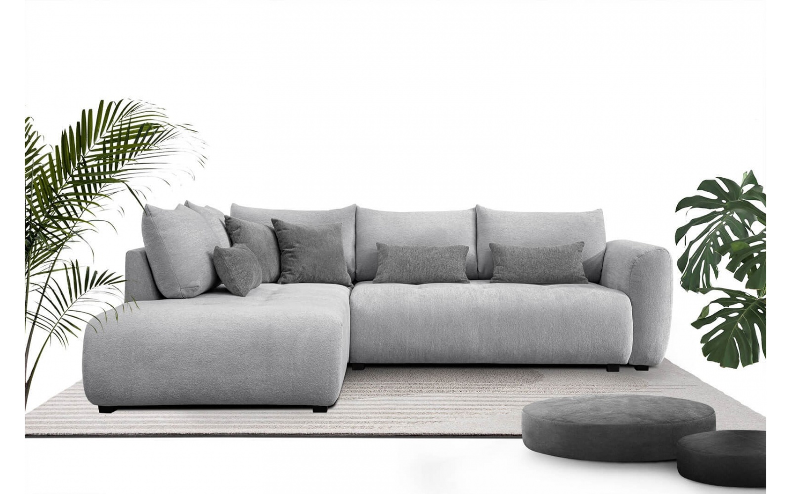 Ecksofa links mit Schlaffunktion 5-Sitzer SORENO