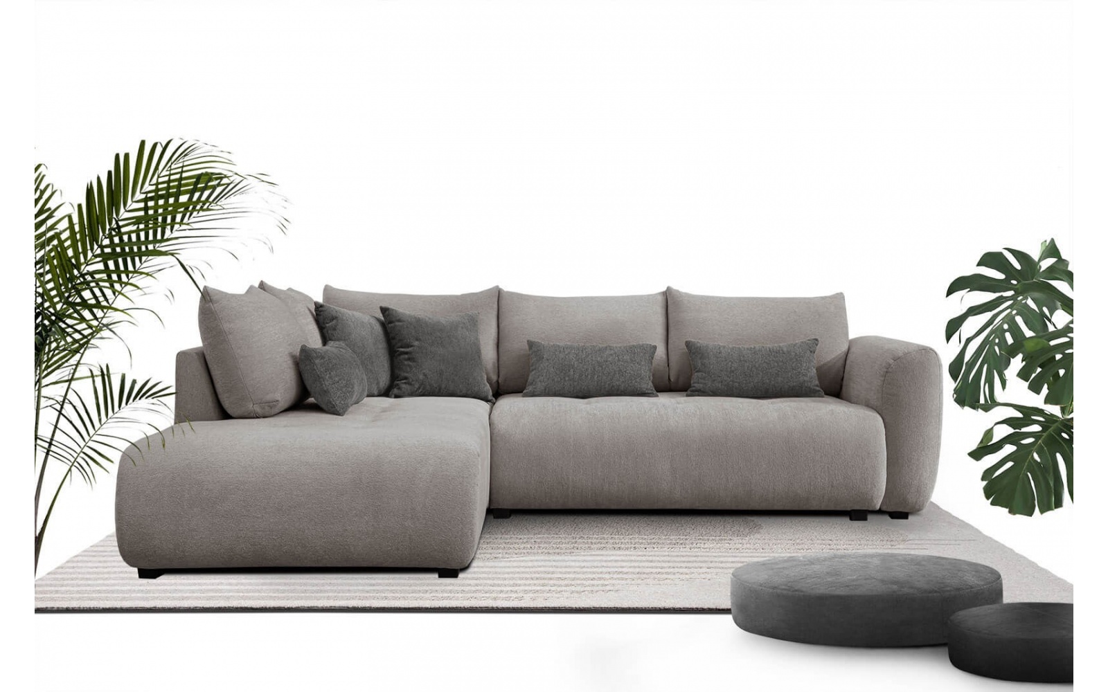 Ecksofa links mit Schlaffunktion 5-Sitzer SORENO