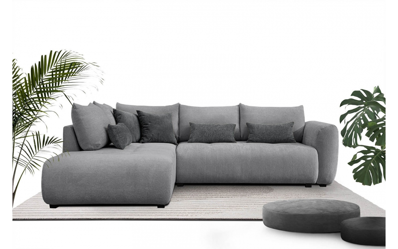 Ecksofa links mit Schlaffunktion 5-Sitzer SORENO