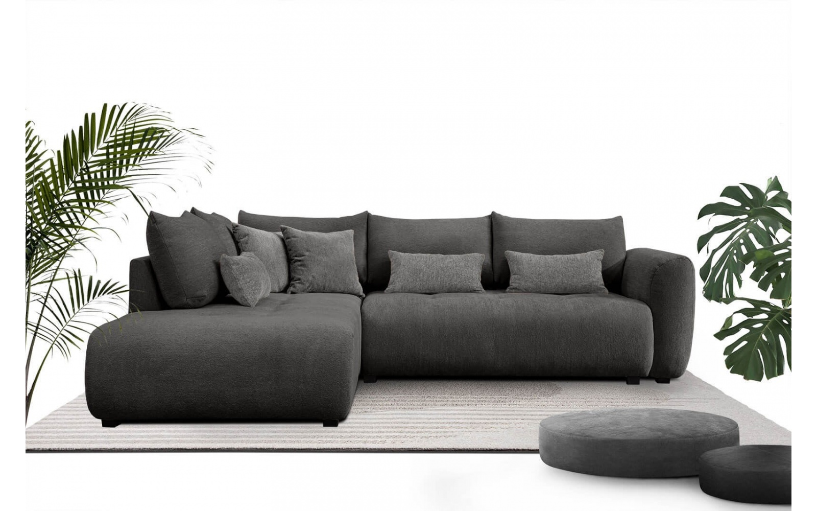 Ecksofa links mit Schlaffunktion 5-Sitzer SORENO