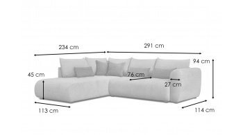 Ecksofa links mit Schlaffunktion 5-Sitzer SORENO