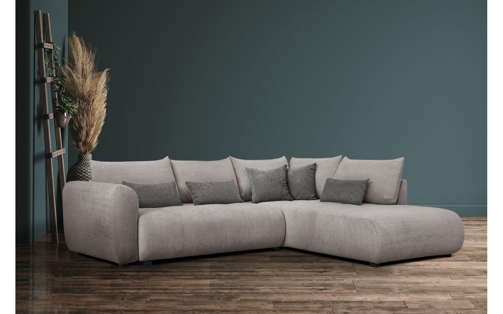 Ecksofa rechts mit Schlaffunktion 5-Sitzer SORENO