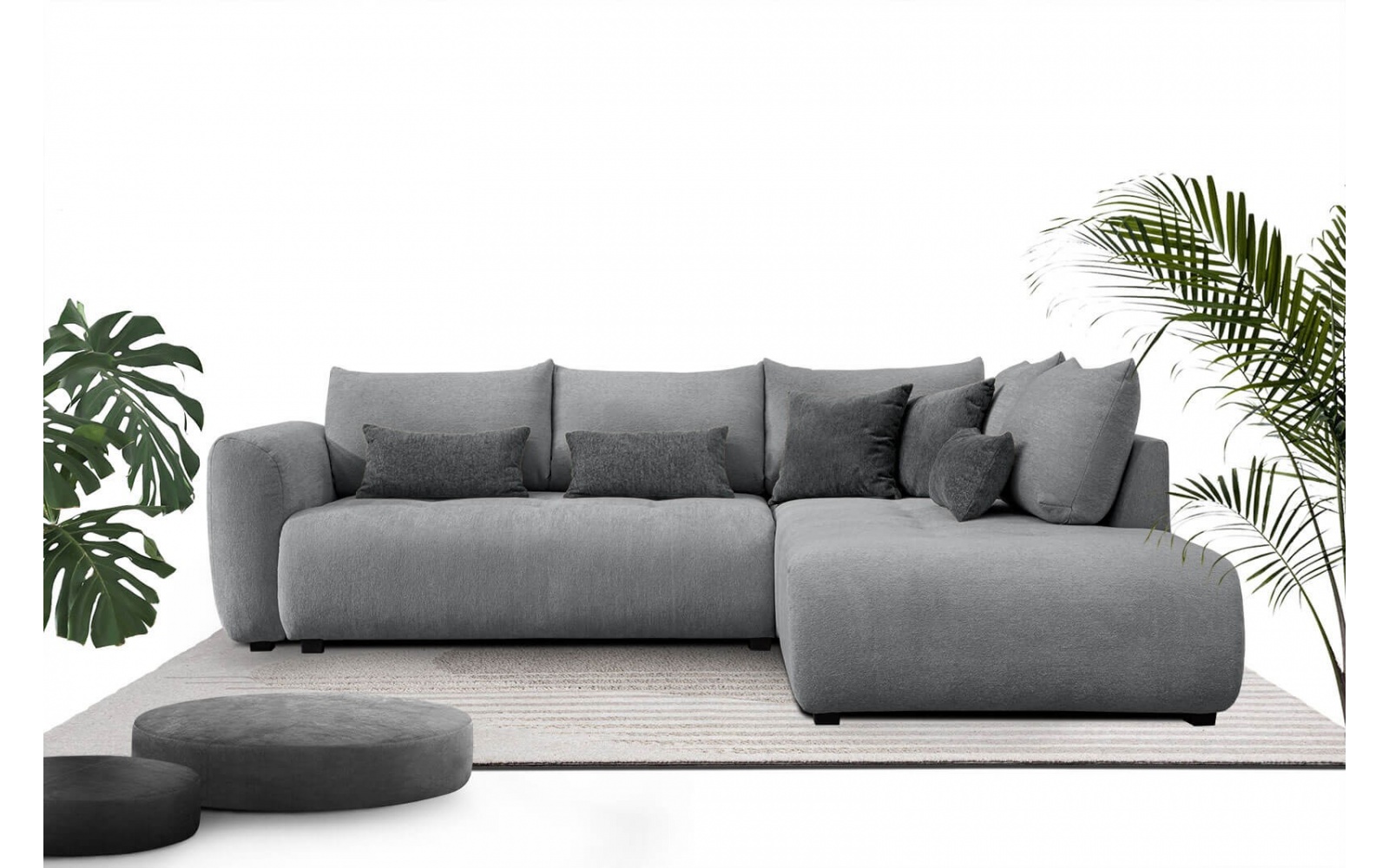 Ecksofa rechts mit Schlaffunktion 5-Sitzer SORENO