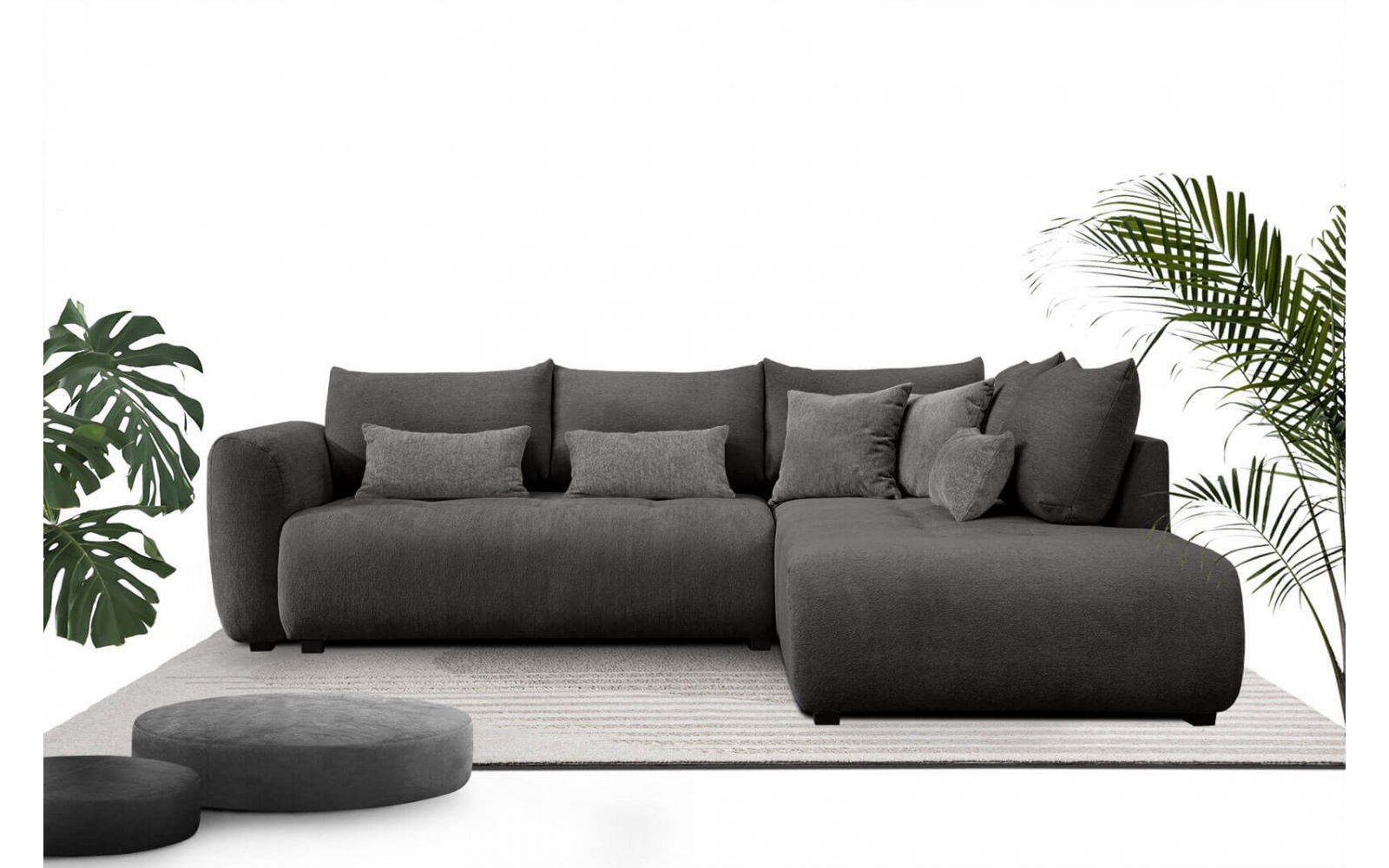 Ecksofa rechts mit Schlaffunktion 5-Sitzer SORENO