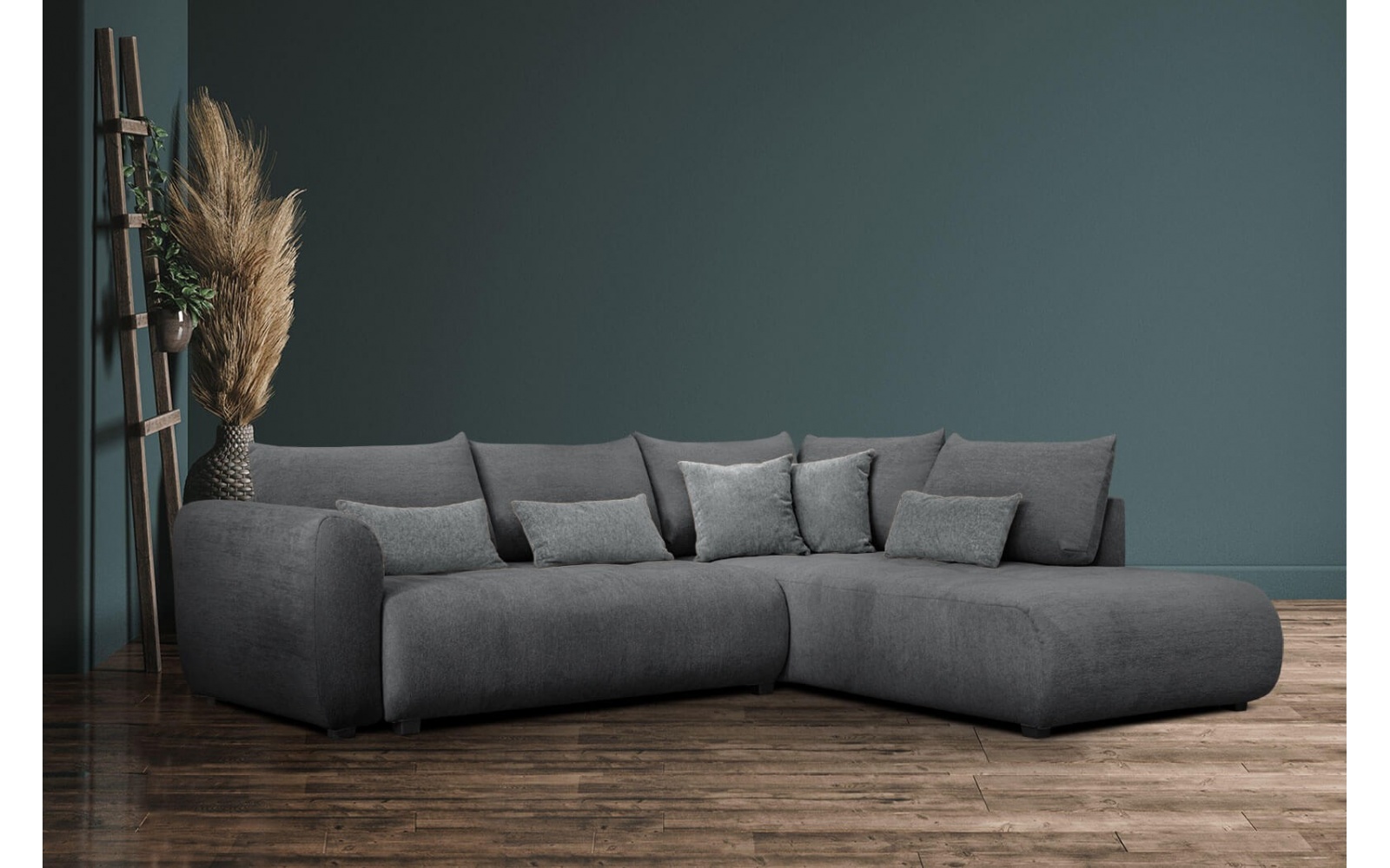 Ecksofa rechts mit Schlaffunktion 5-Sitzer SORENO